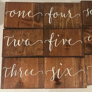 Wedding/Event wooden rustic table numbers (one-seventeen)